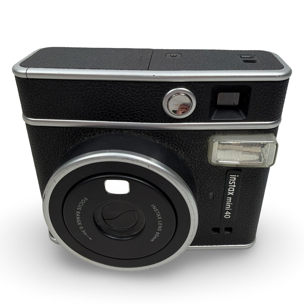 Fujifilm Instax Mini 40 Instant Film Camera Black Silver Retro Classic Design